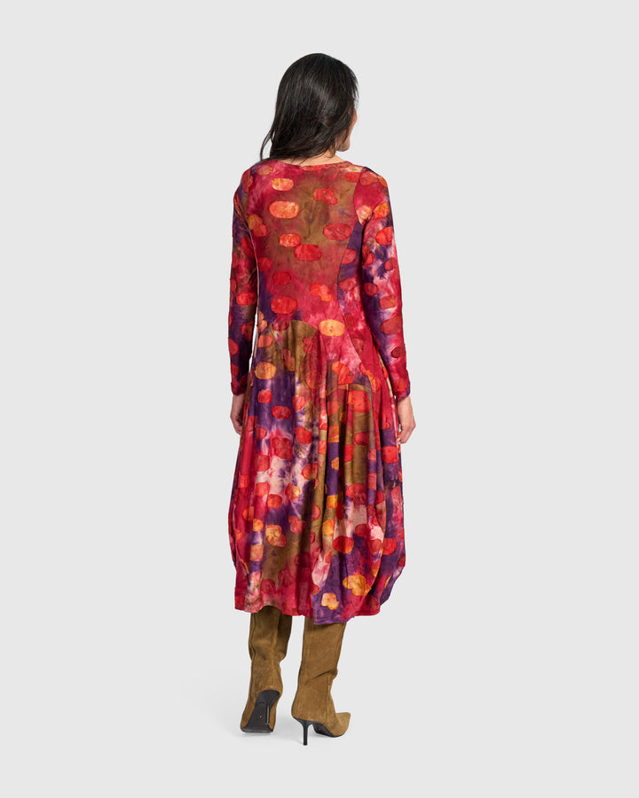 Calliope Crew Cocoon Dress, Berry Mix