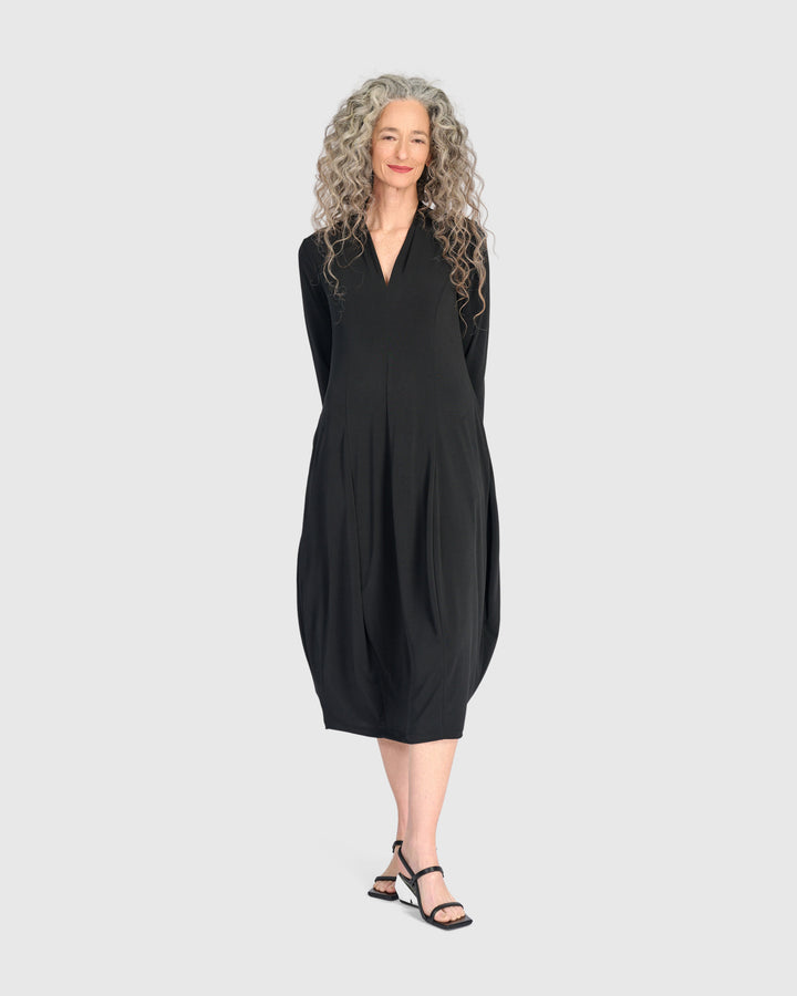 Alembika Essential 3/4 Sleeve Slinky Cocoon Dress, Black Black / 2 (US 8-10) Alembika Essential 3/4 Sleeve Slinky Cocoon Dress, Black Black / 2 (US 8-10)