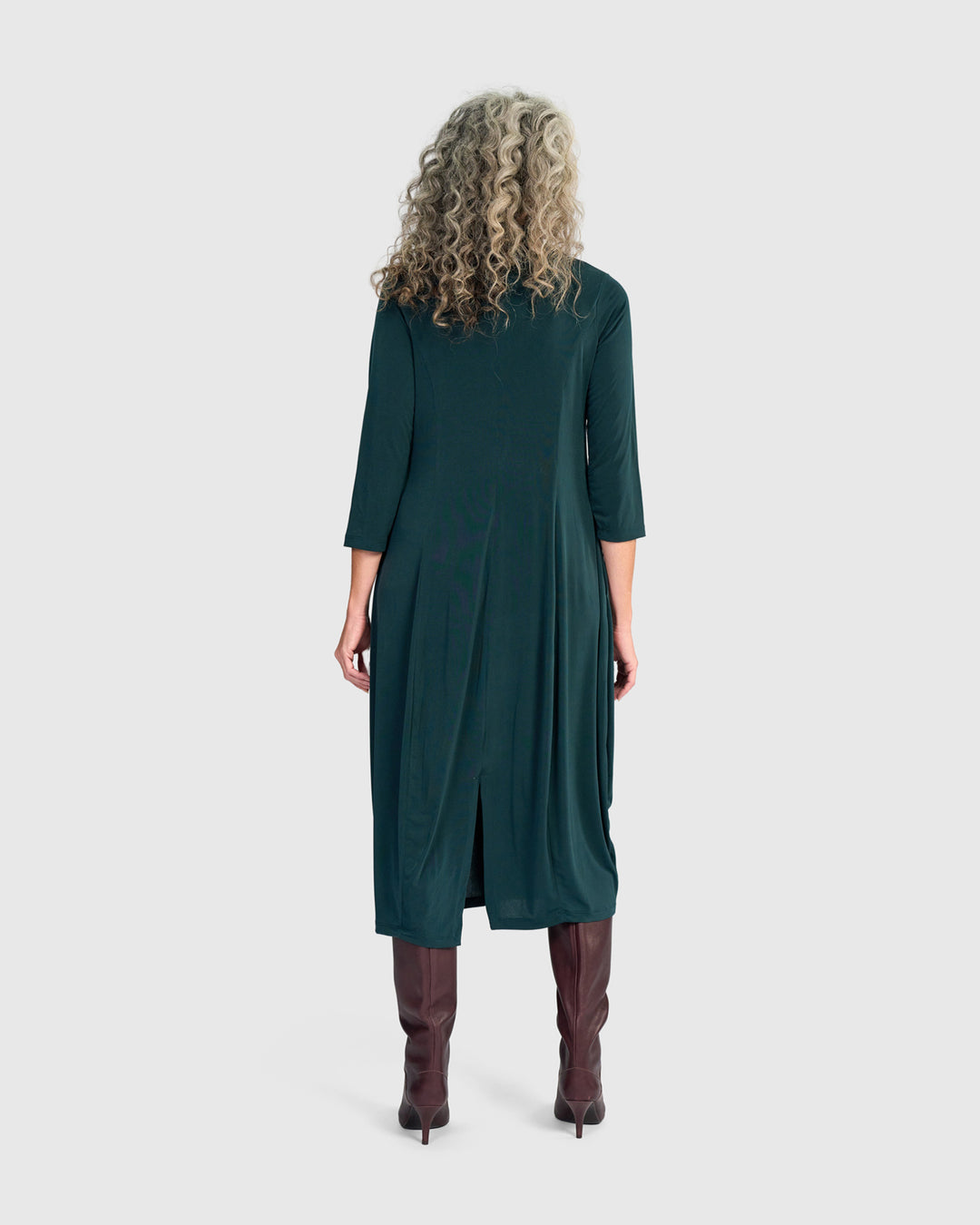 Essential 3/4 Sleeve Slinky Cocoon Dress, Teal