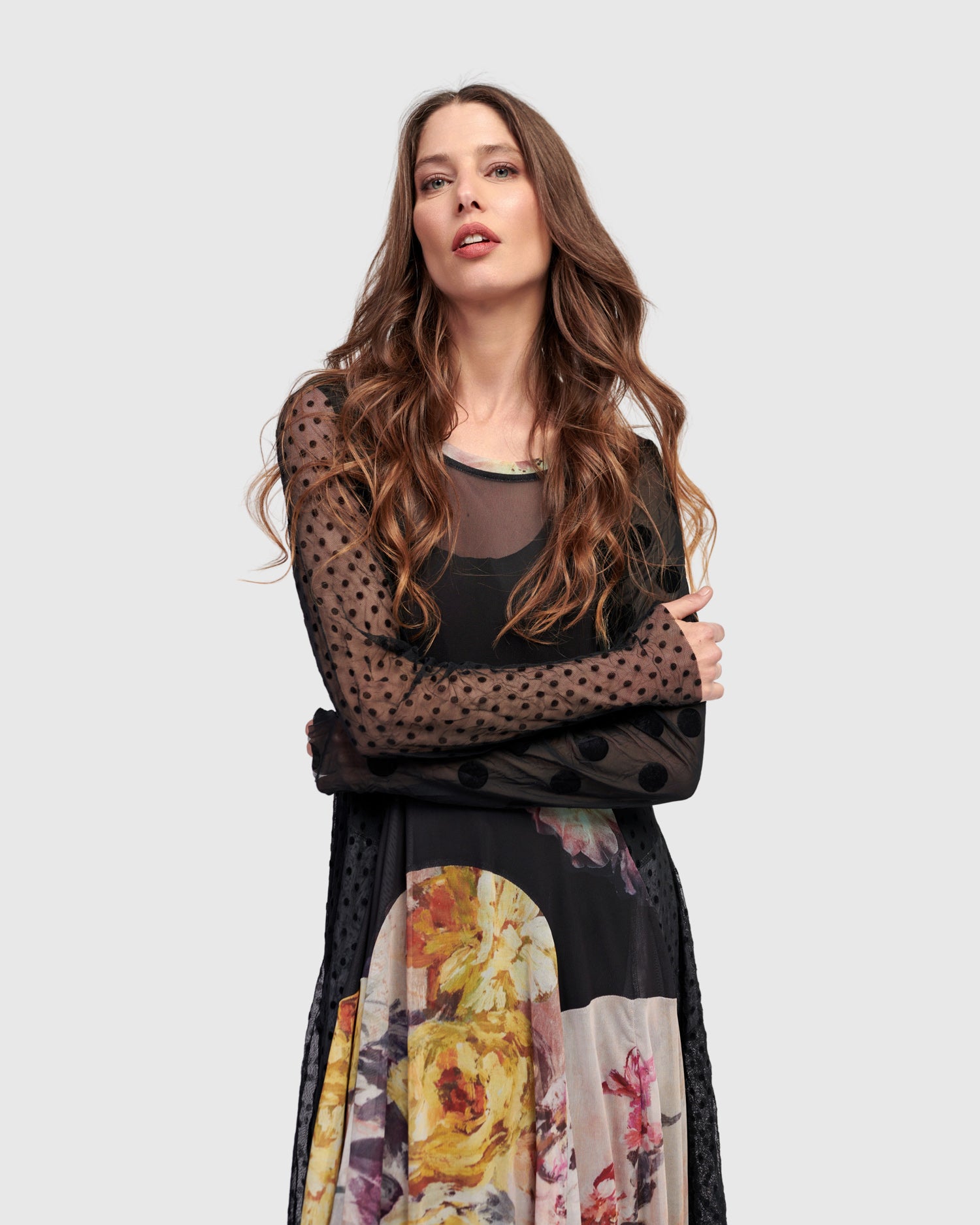 YOKOCHAN ヨーコチャン ヨーコチャン Flared-sleeve Cocoon Dress  