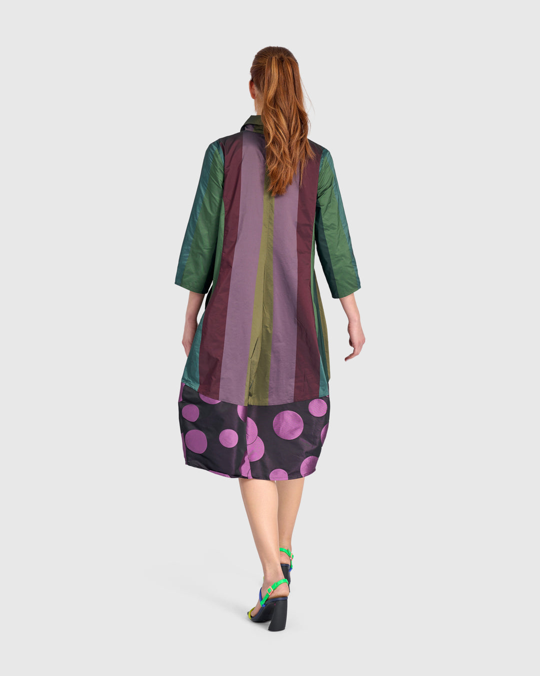 Lustrous Shirtdress, Jewel Mix