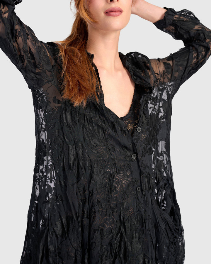 Hemlock Wonderful Dress, Sheer Black