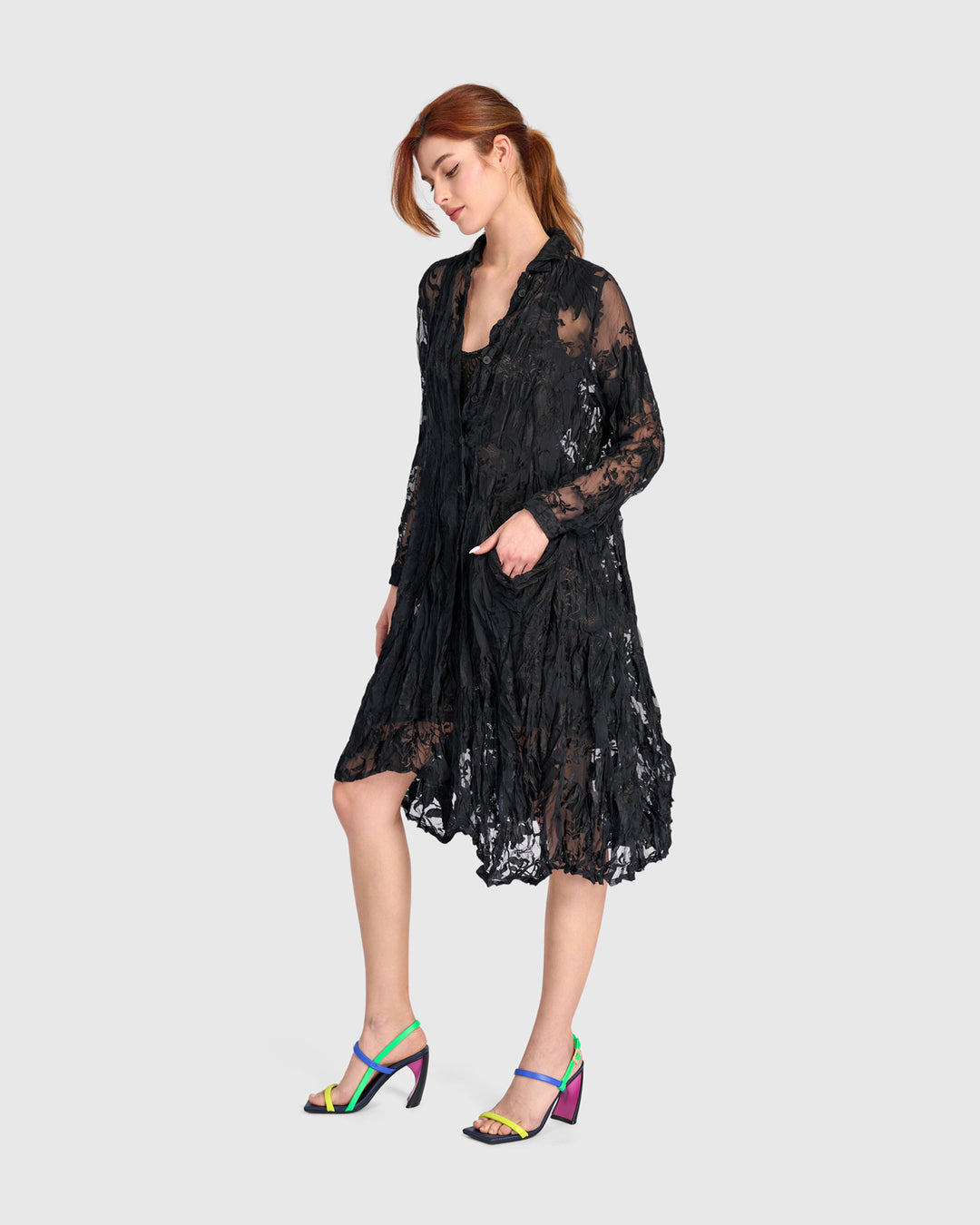 Hemlock Wonderful Dress, Sheer Black
