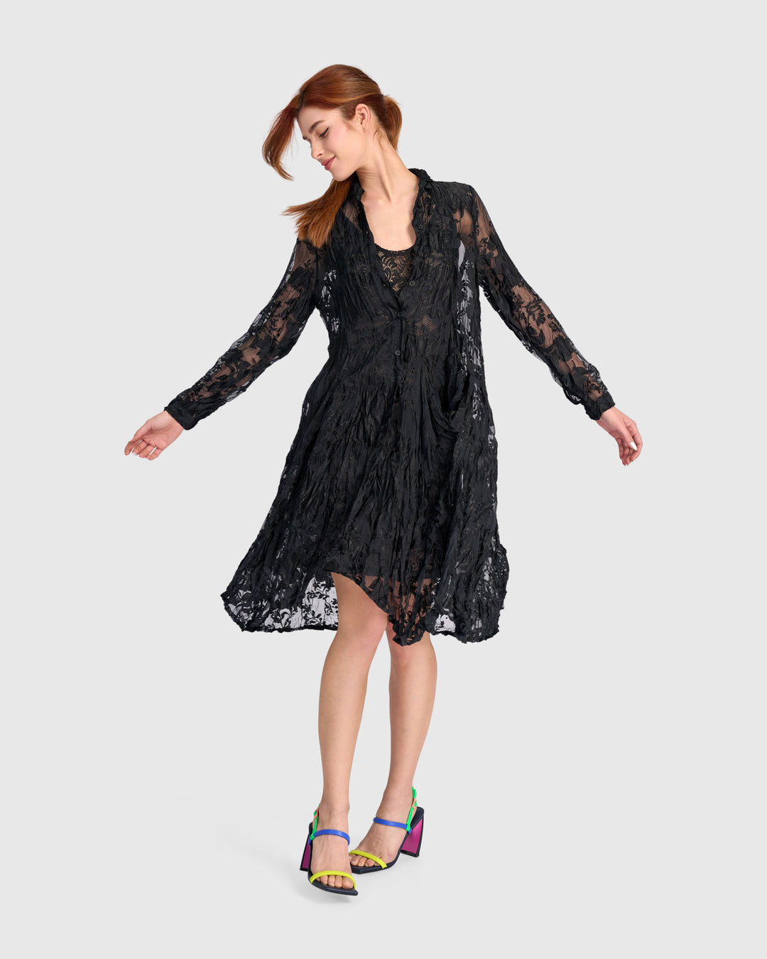 Hemlock Wonderful Dress, Sheer Black