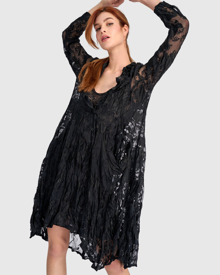 Hemlock Wonderful Dress, Sheer Black