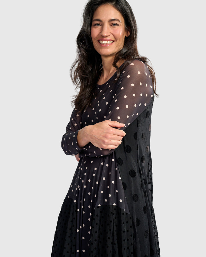 Dottie Jolie Dress, Black/White