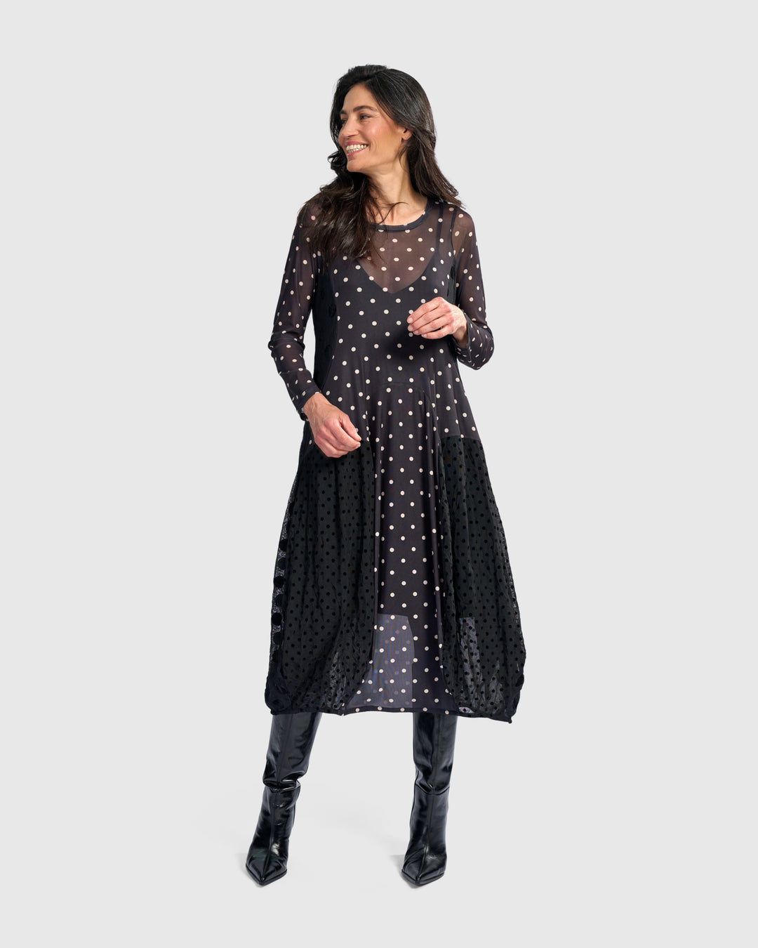 Dottie Jolie Dress, Black/White