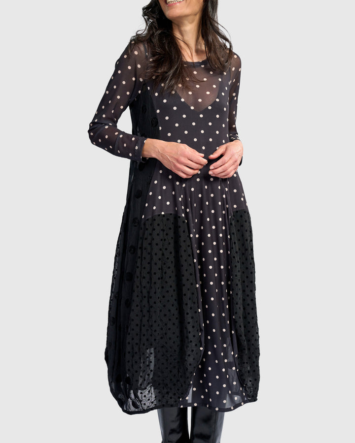 Dottie Jolie Dress, Black/White