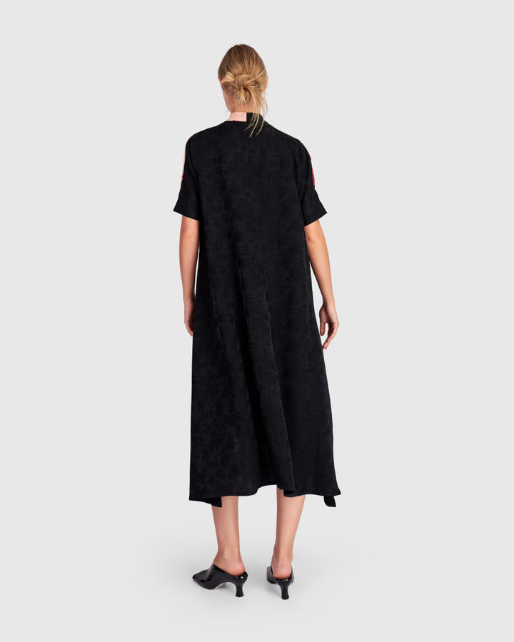 Hana A-line Dress, Black Mix