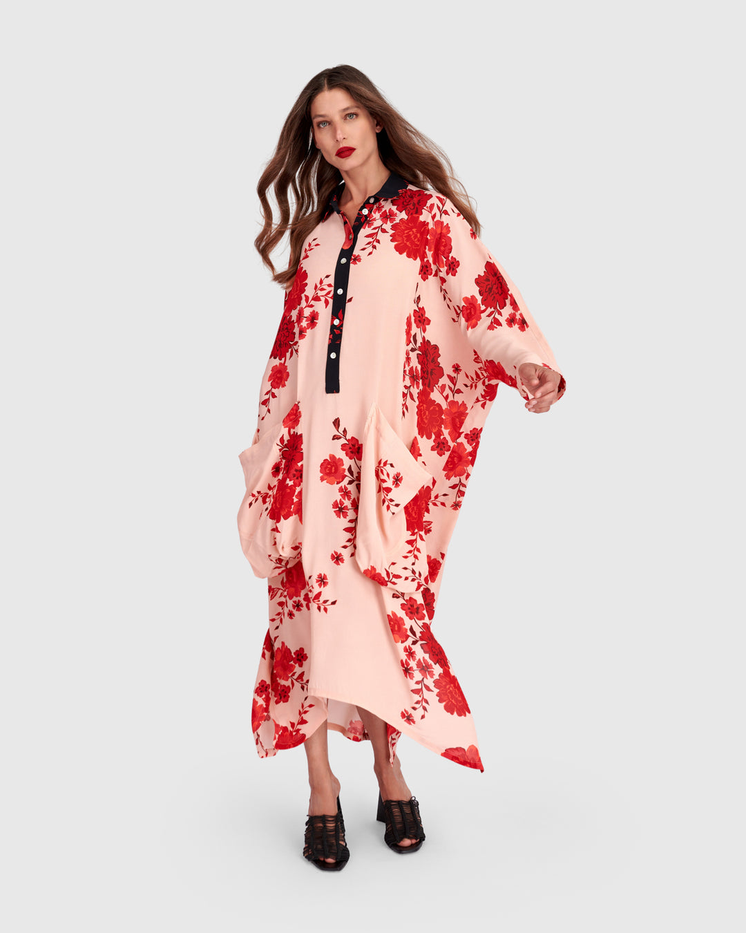Alembika Kiku Oversized Dress, Apricot Floral Poudre / XS (US 6-8) Alembika Kiku Oversized Dress, Apricot Floral Poudre / XS (US 6-8)