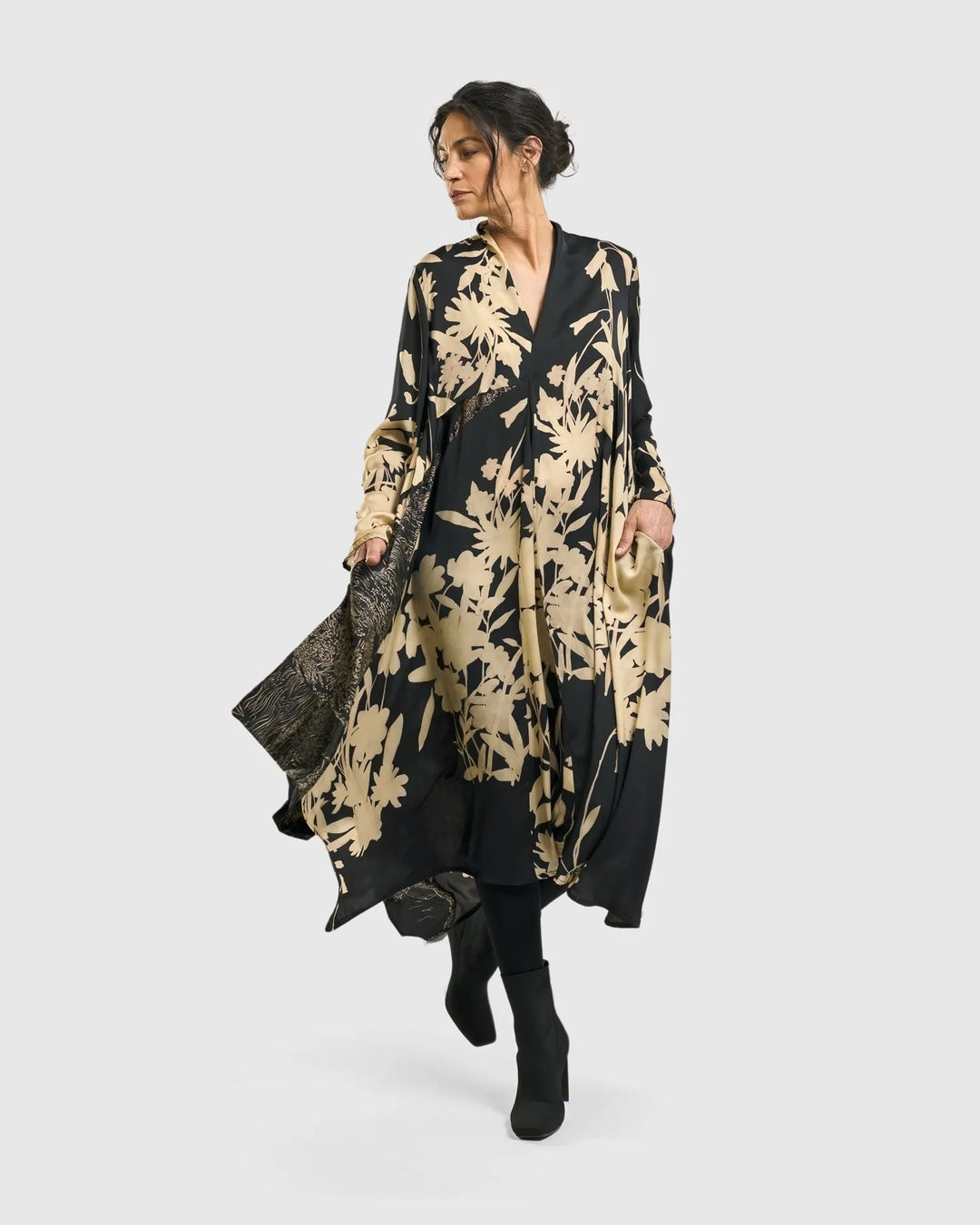 Gaia A-Line Trapeze Dress, Floral Alembika U.S. Gaia A-Line Trapeze Dress, Floral Alembika U.S.