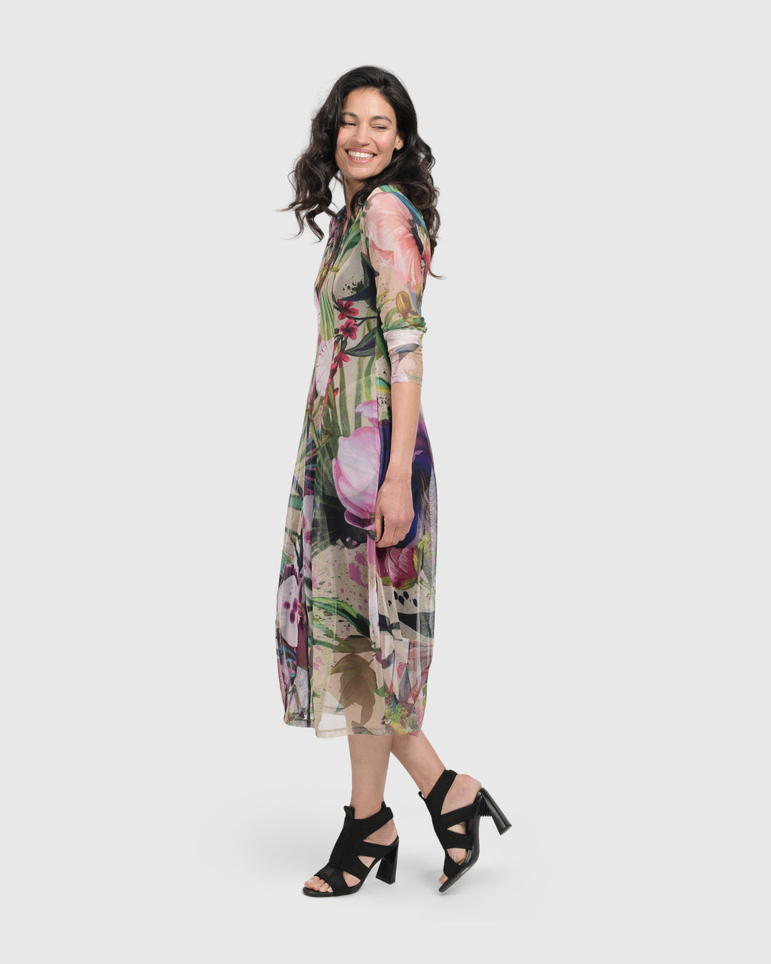 MOONFLOWER COCOON DRESS, FLORAL
