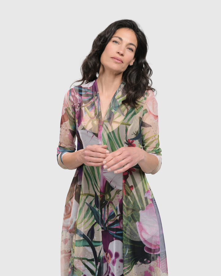 MOONFLOWER COCOON DRESS, FLORAL