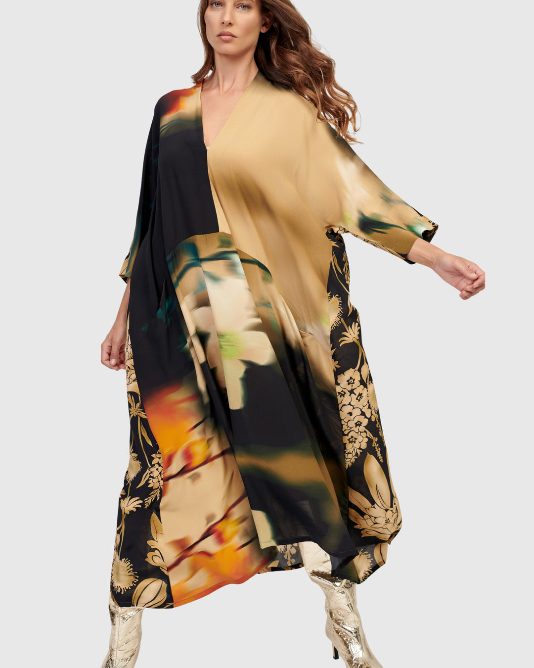 Monaco V-Neck Maxi Dress, Floral Alembika U.S. Monaco V-Neck Maxi Dress, Floral Alembika U.S.