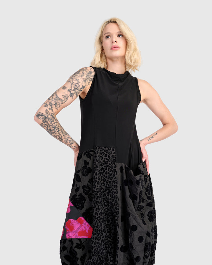 Bijou Wonderful Dress, Black Mix