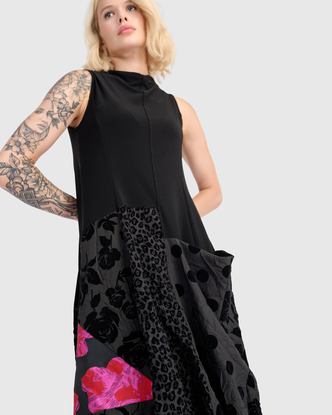 Bijou Wonderful Dress, Black Mix