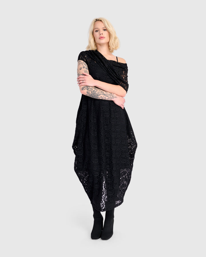 Savoir Lace Maxi Dress, Black