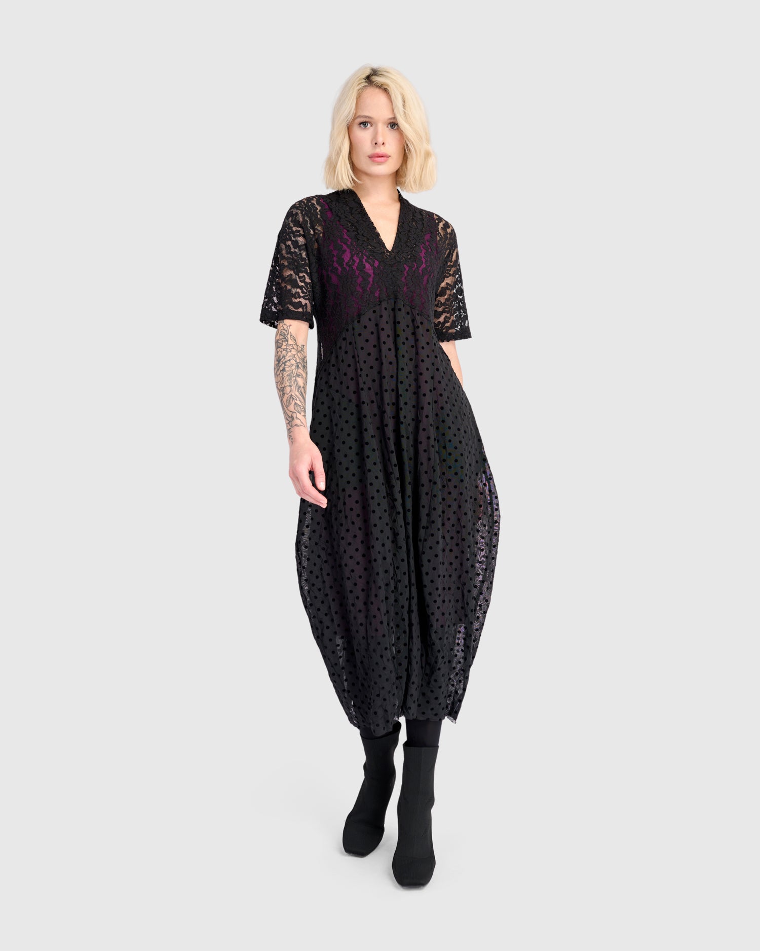 Stiletto Lace Cocoon Dress, Black – Alembika U.S.