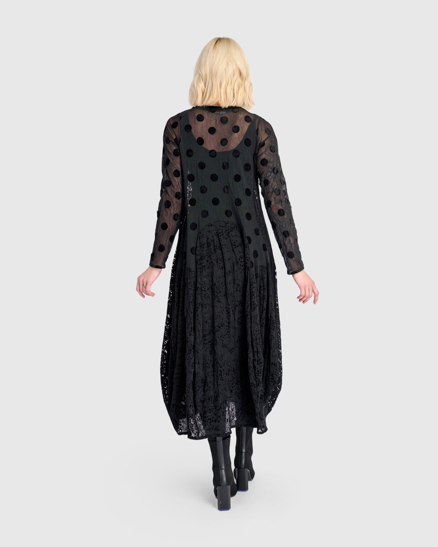 Jolie Mesh Cocoon Dress, Black – Alembika U.S.