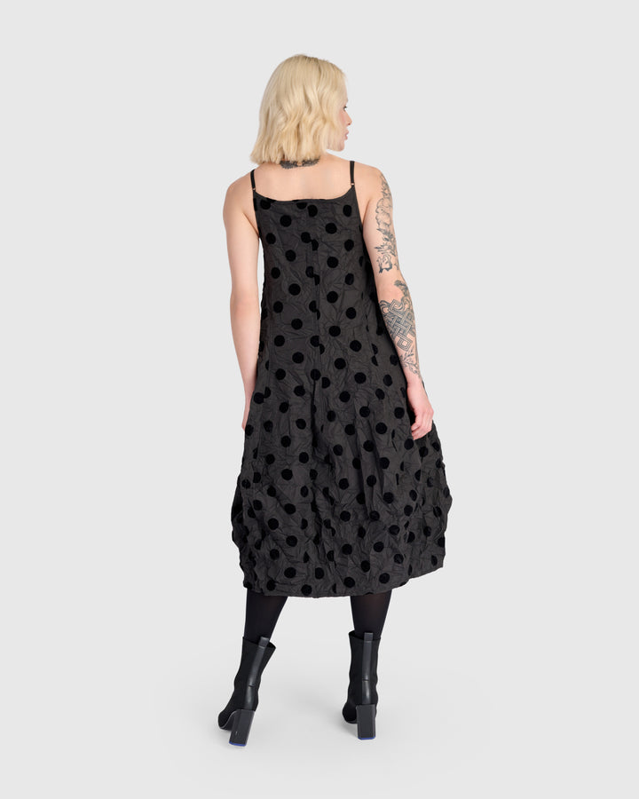 Reve Tank Cocoon Dress, Black Dots