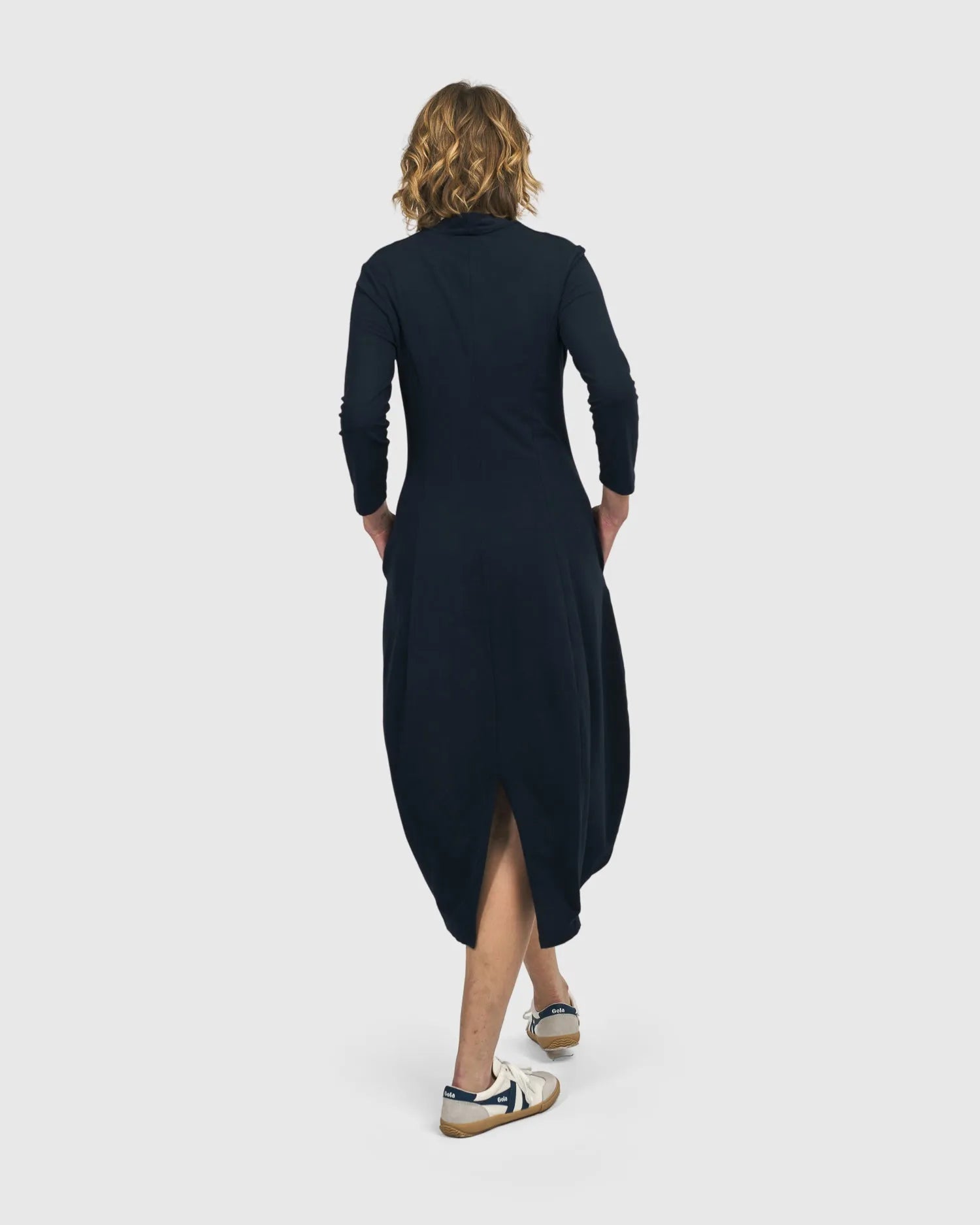 Laurel Cocoon Dress, Navy – Alembika U.S.
