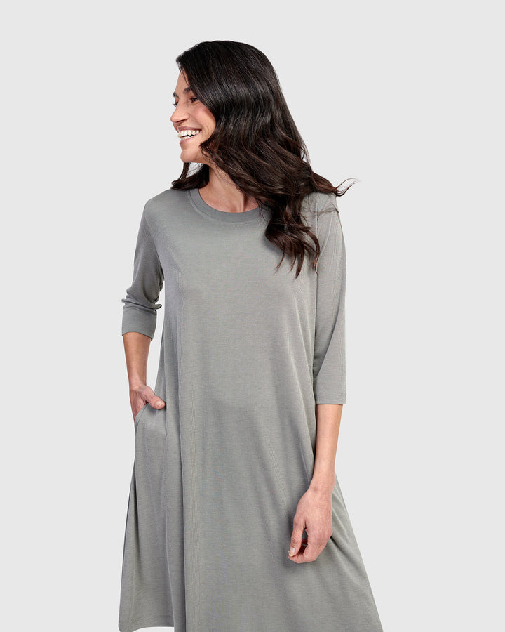 Essential Relaxed Short Sleeve Dress, Saladine