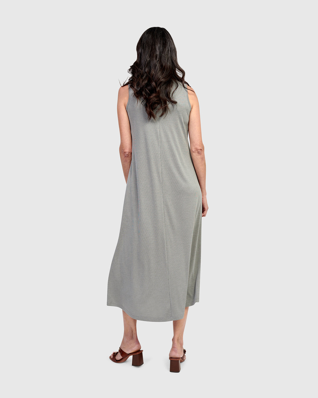 Essential Sleeveless Midi Dress, Saladine