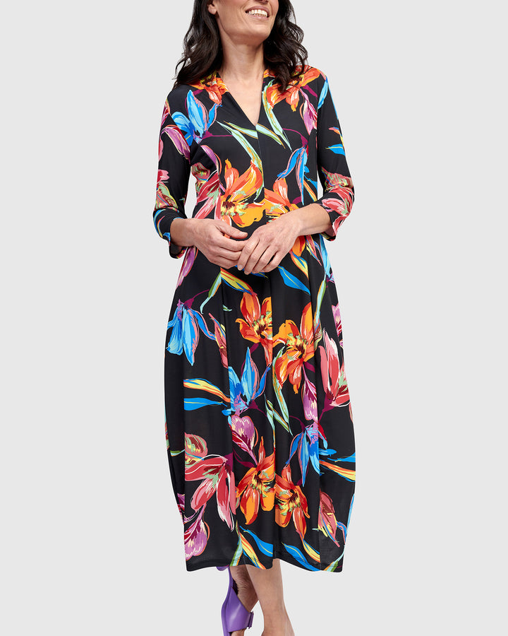 Hibiscus Cocoon Dress, Bloom