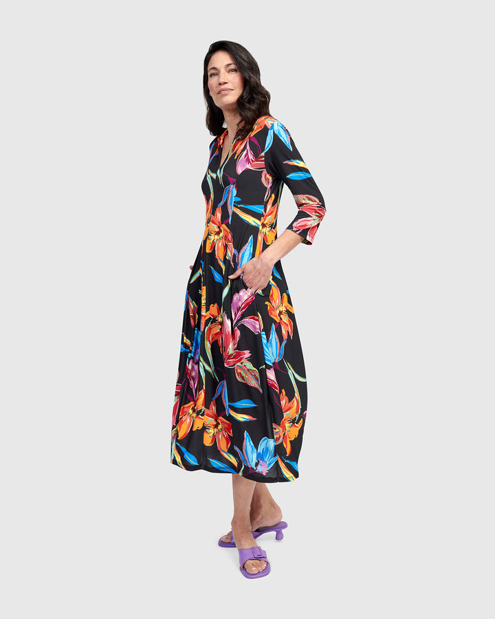 Hibiscus Cocoon Dress, Bloom