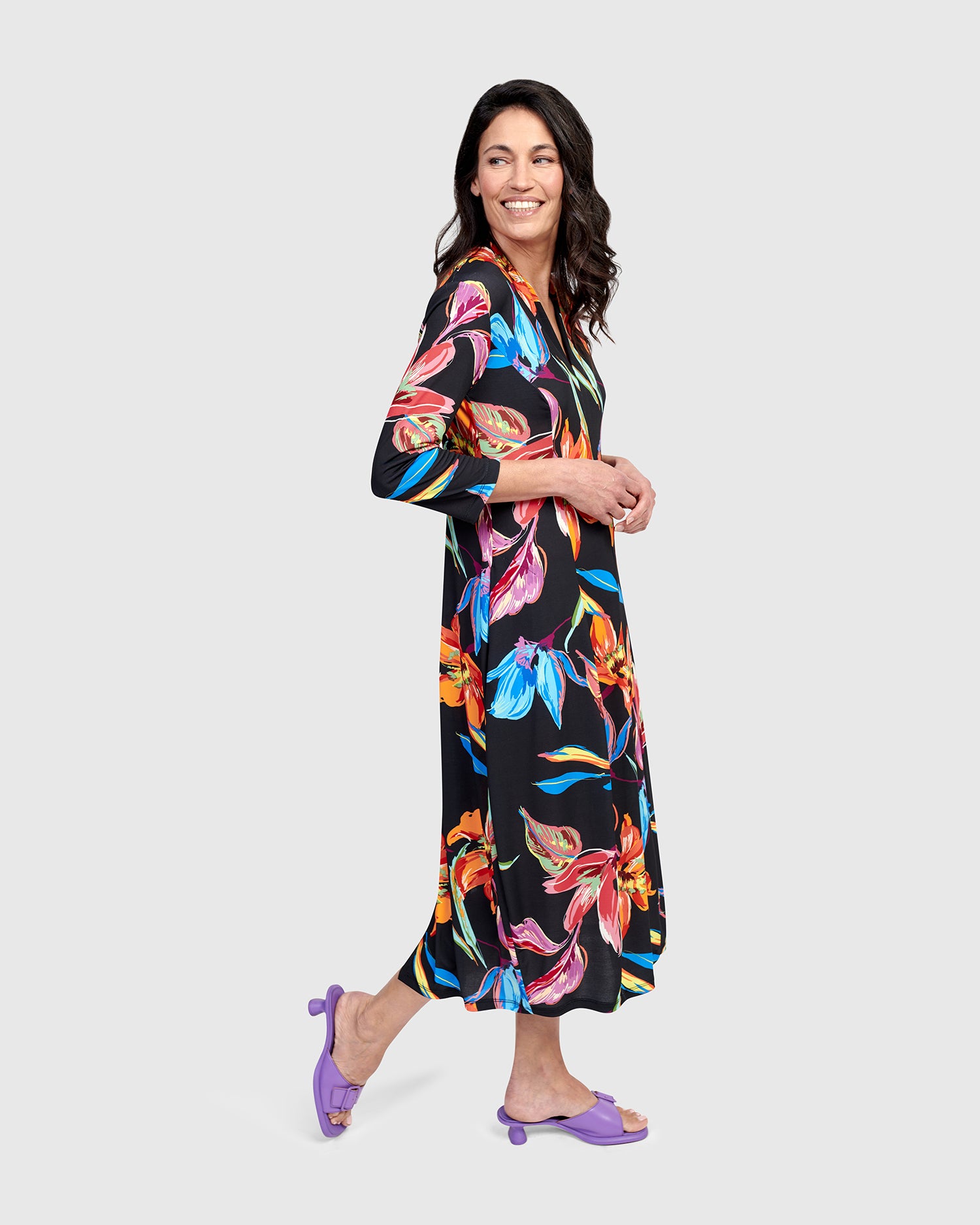 Hibiscus Cocoon Dress, Bloom – Alembika U.S.