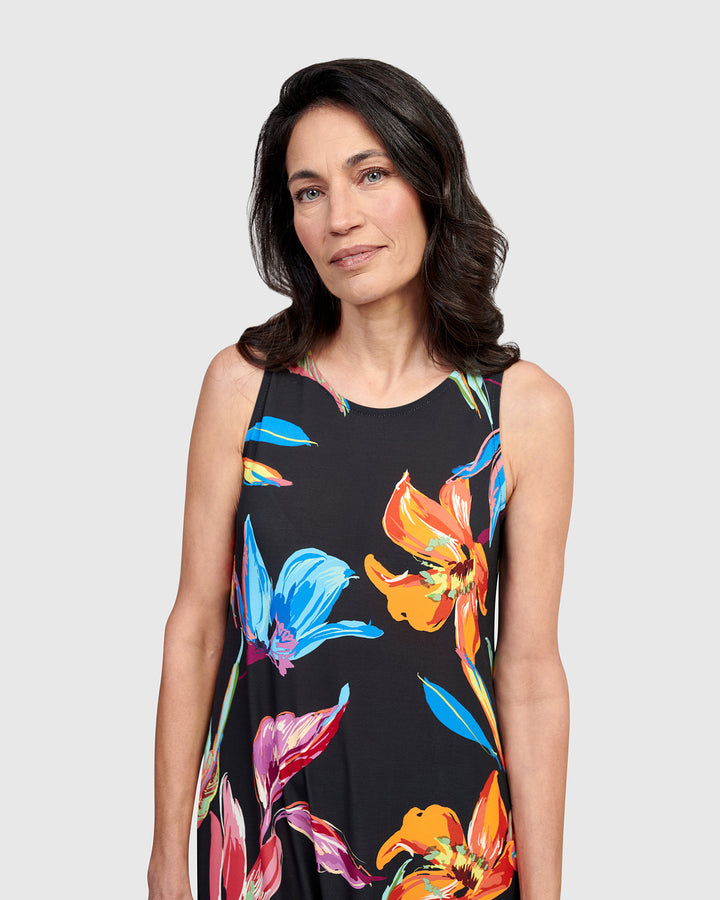 Palm Springs Sleeveless Dress, Bloom