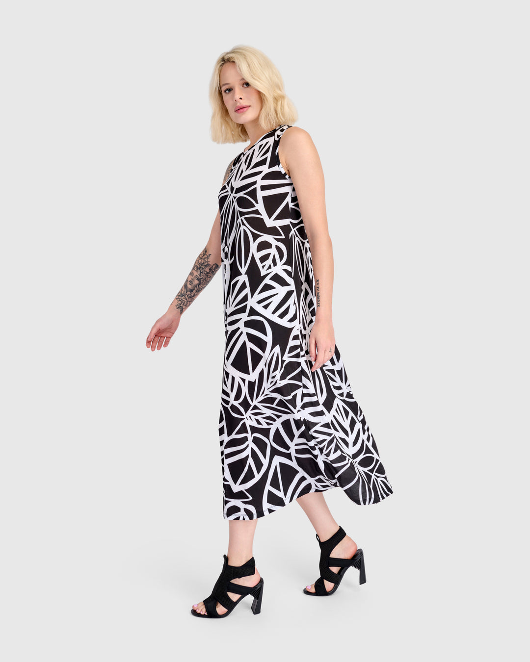 Fronda A-line Midi Dress, Mono