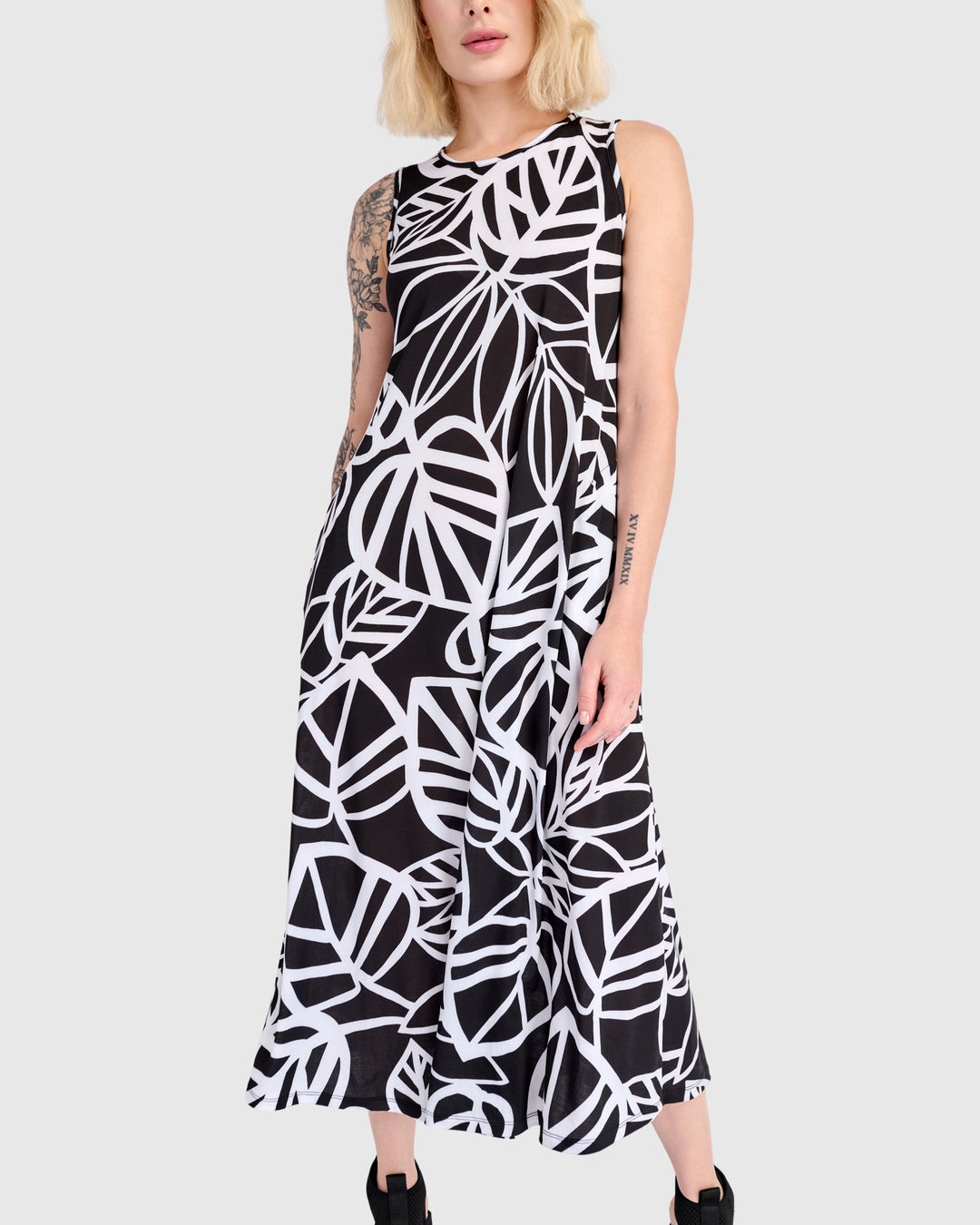 Fronda A-line Midi Dress, Mono