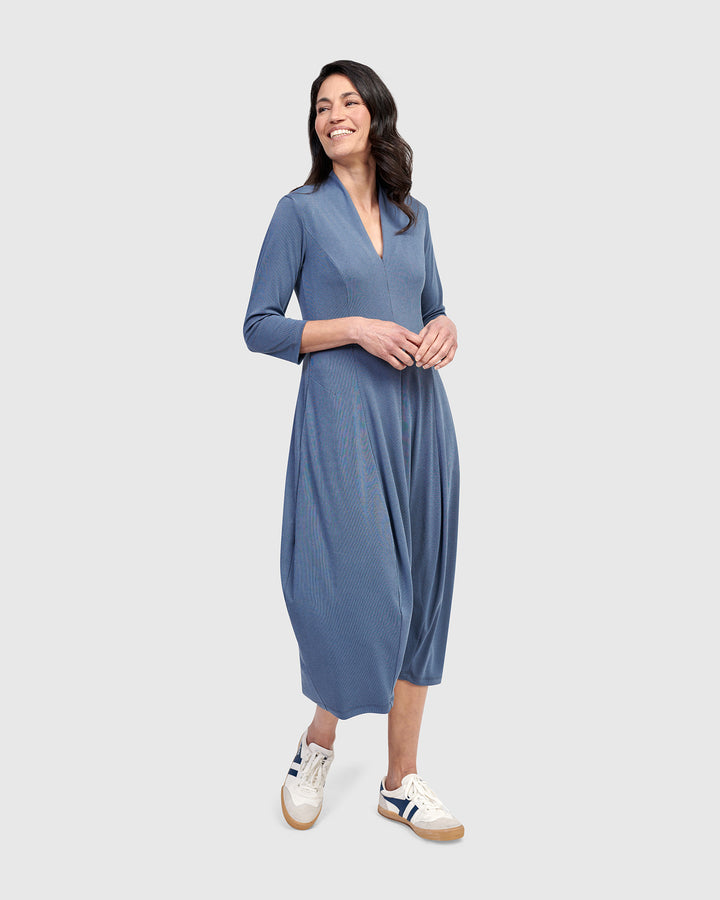 Essential Cocoon Dress, Blue Mist