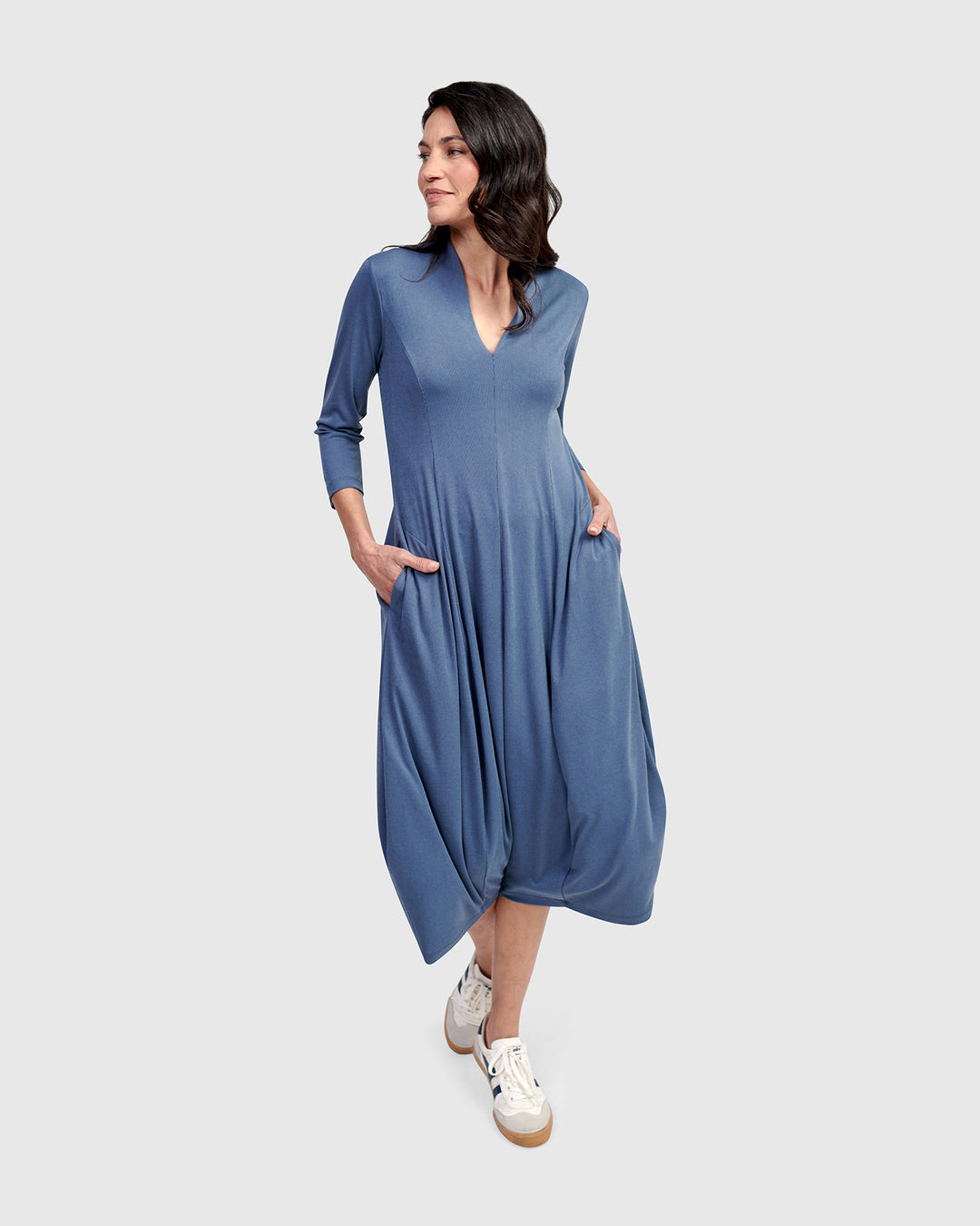 Essential Cocoon Dress, Blue Mist