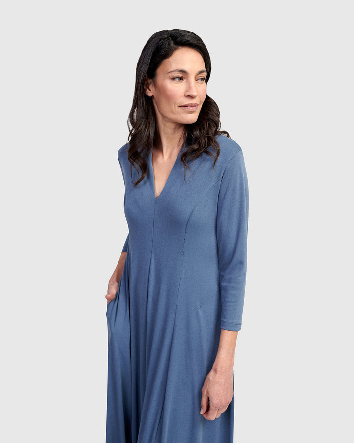 Essential Cocoon Dress, Blue Mist