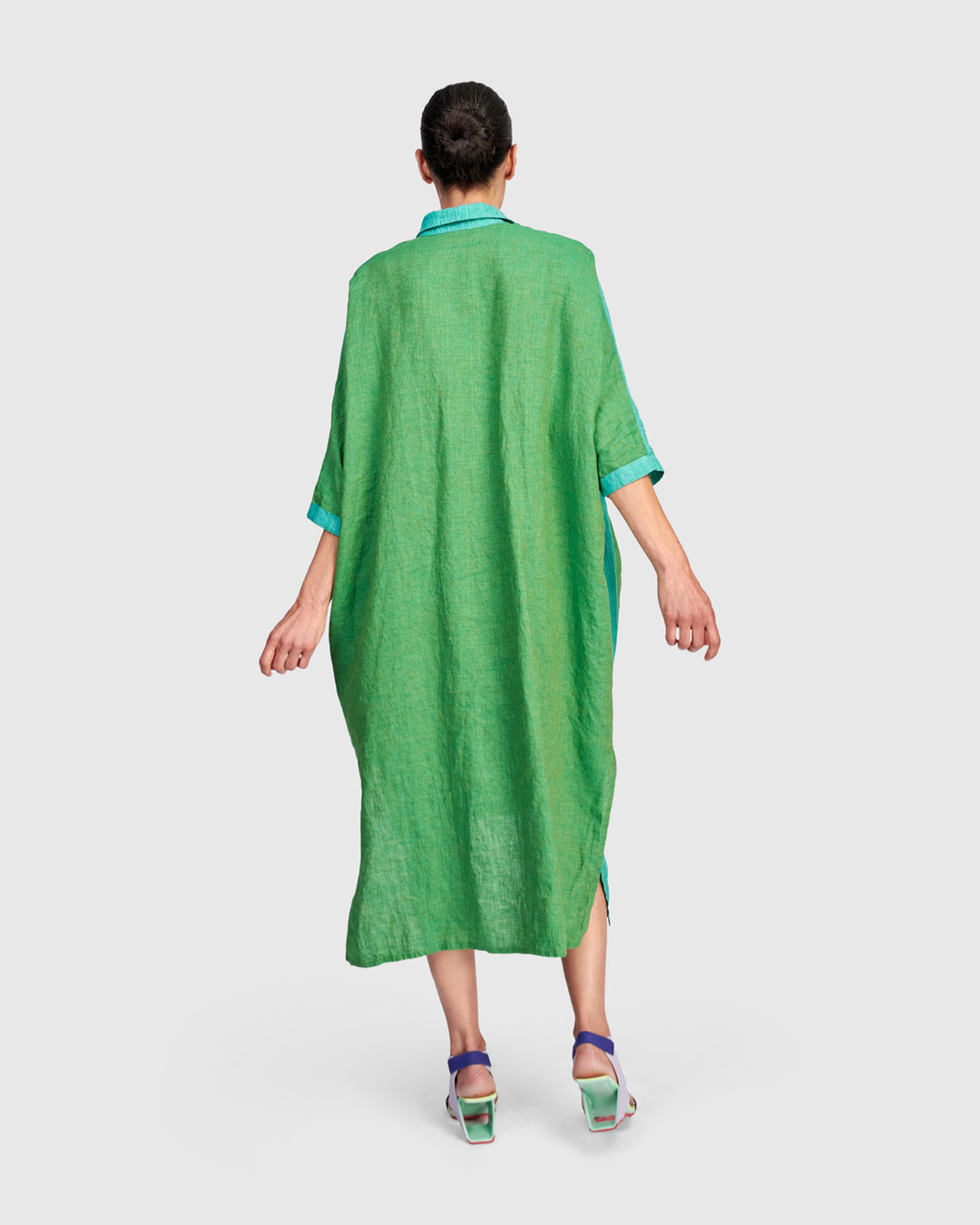 Lagoon Linen Dress, Tropical Mix
