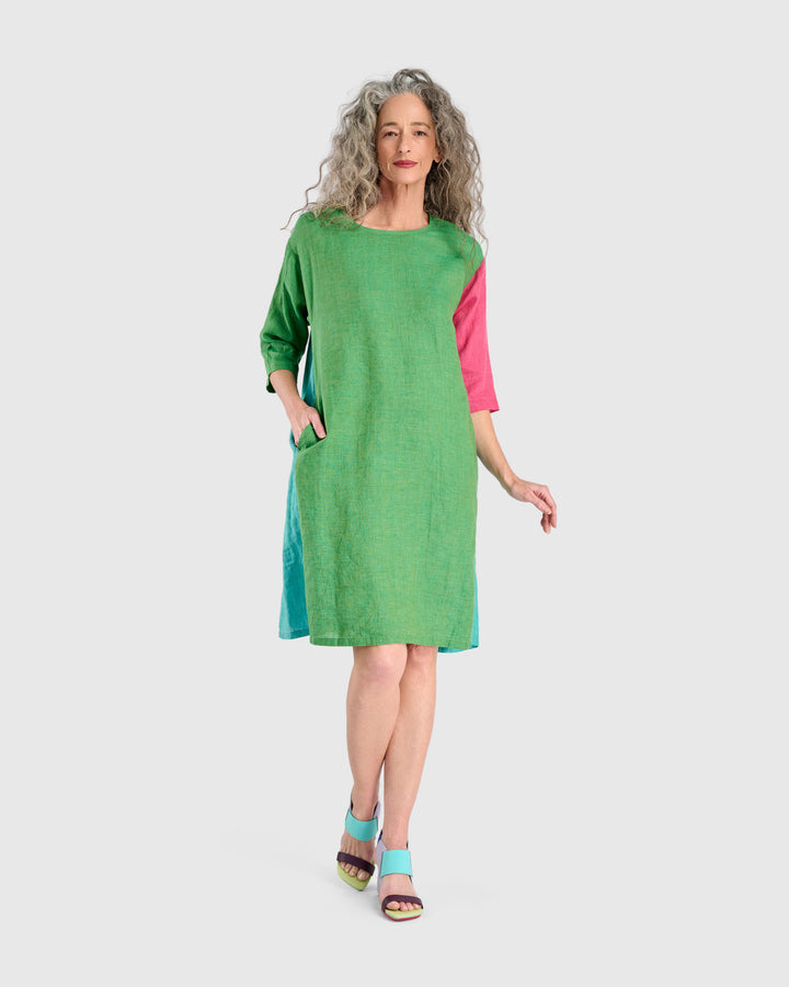 Lychee Linen Dress, Tropical Mix
