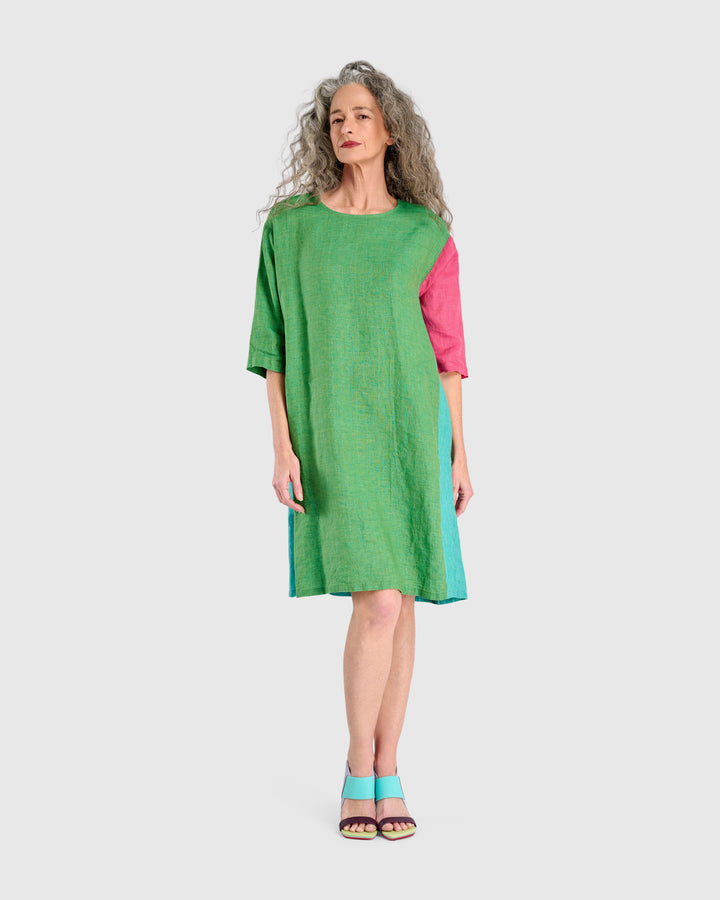 Lychee Linen Dress, Tropical Mix