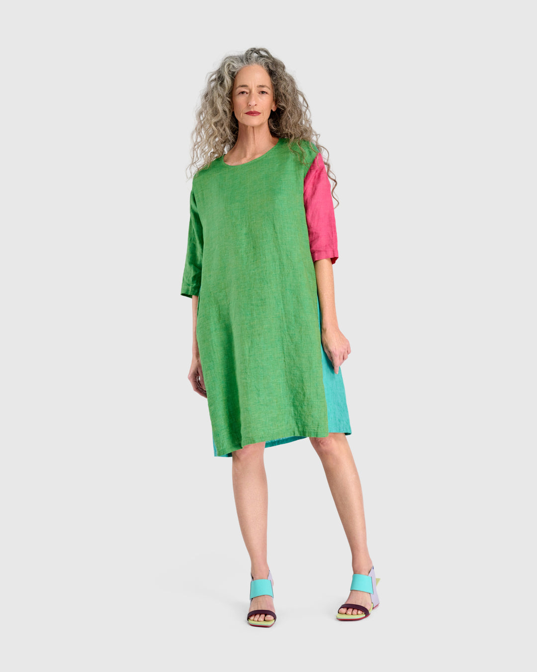 Lychee Linen Dress, Tropical Mix