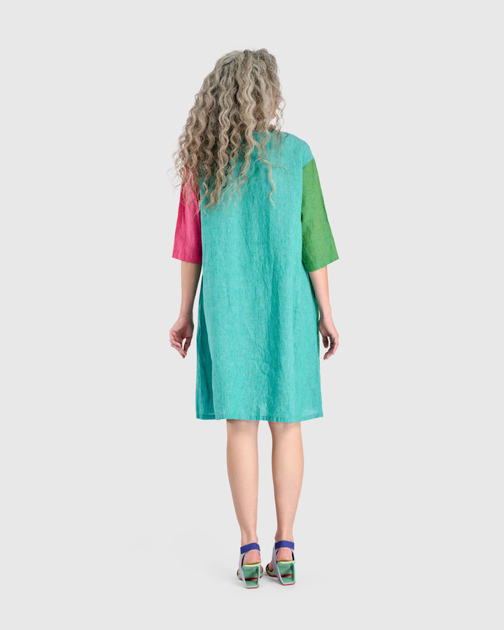 Lychee Linen Dress, Tropical Mix