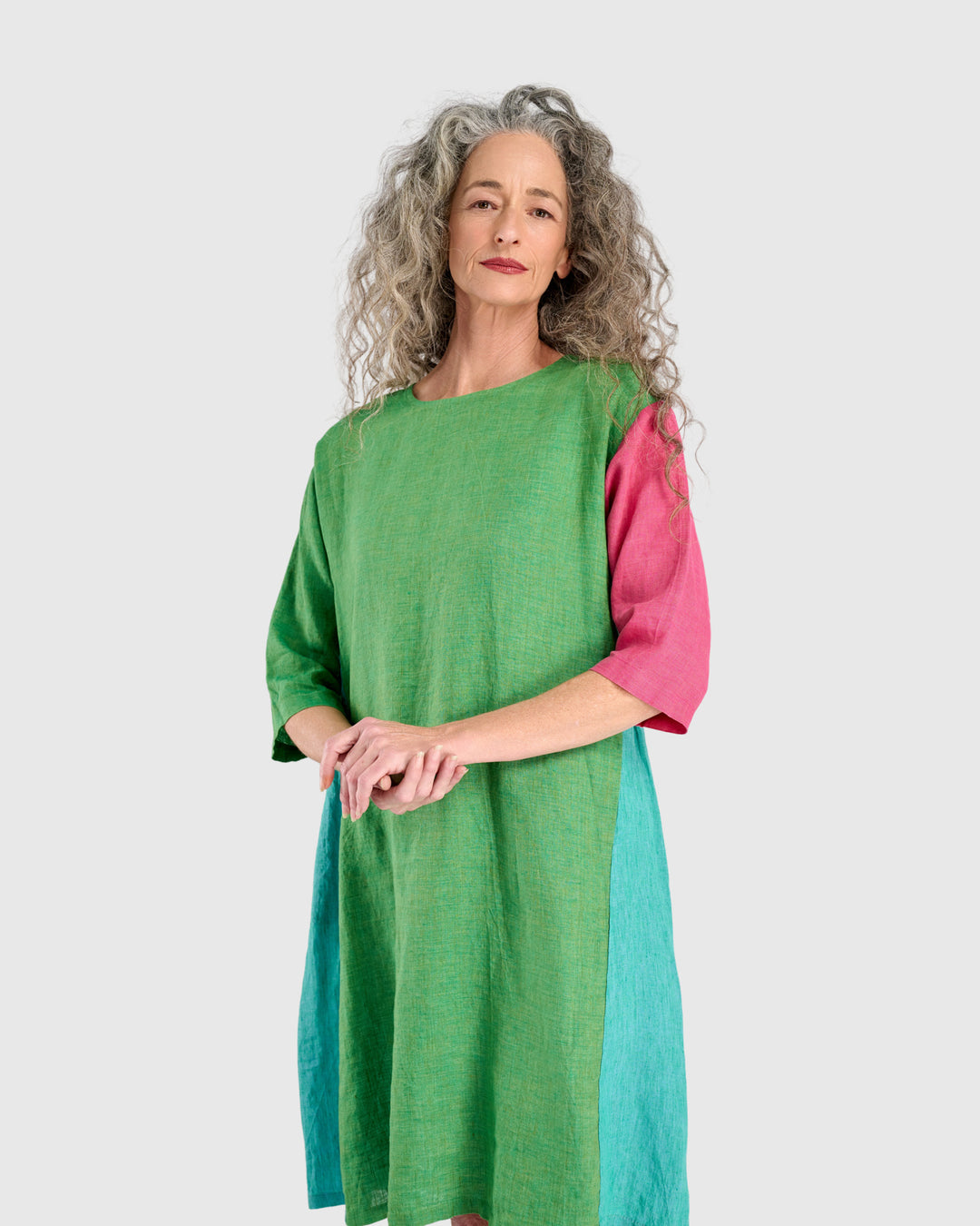 Lychee Linen Dress, Tropical Mix