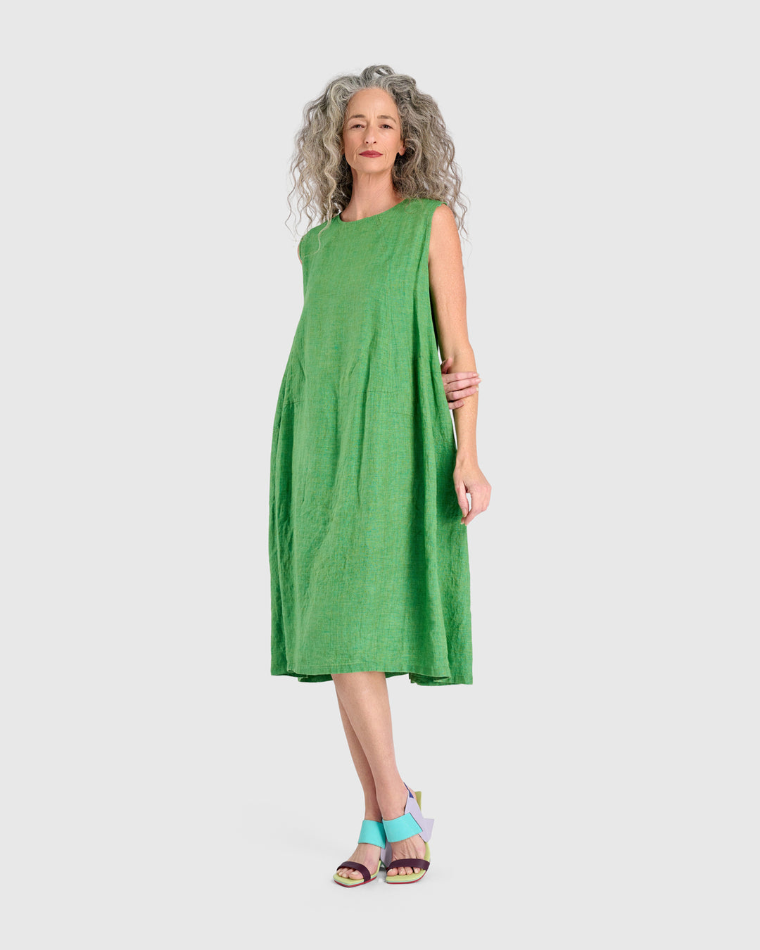 Linen Swing Dress, Mojito