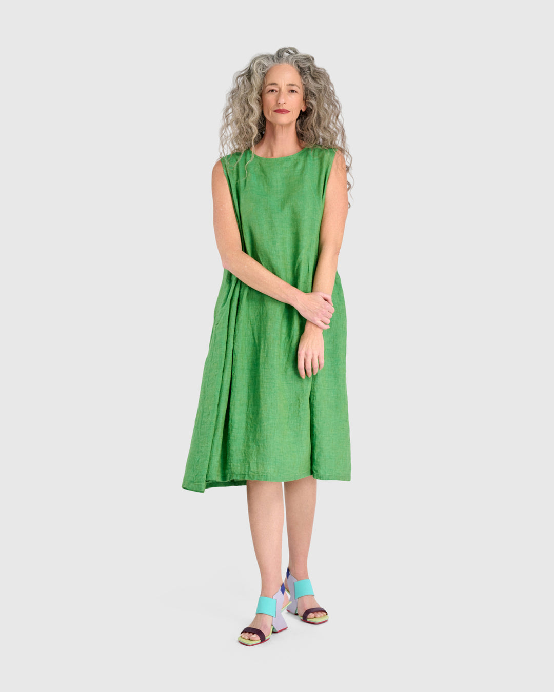 Linen Swing Dress, Mojito
