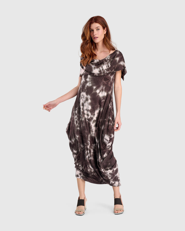 Chai Savoir Maxi Dress, Brown/Pink Tie Dye