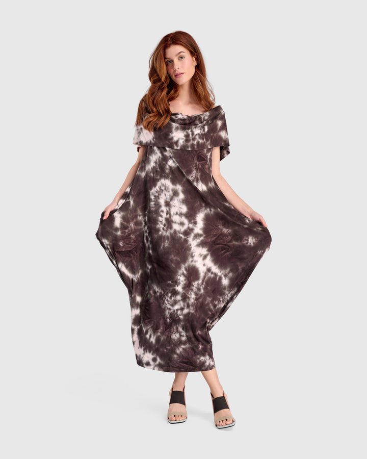 Chai Savoir Maxi Dress, Brown/Pink Tie Dye