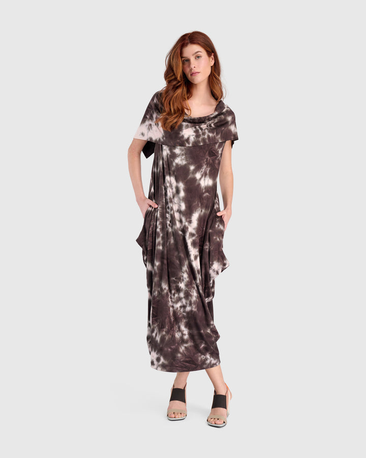 Chai Savoir Maxi Dress, Brown/Pink Tie Dye