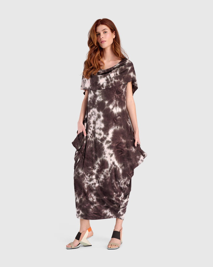 Chai Savoir Maxi Dress, Brown/Pink Tie Dye
