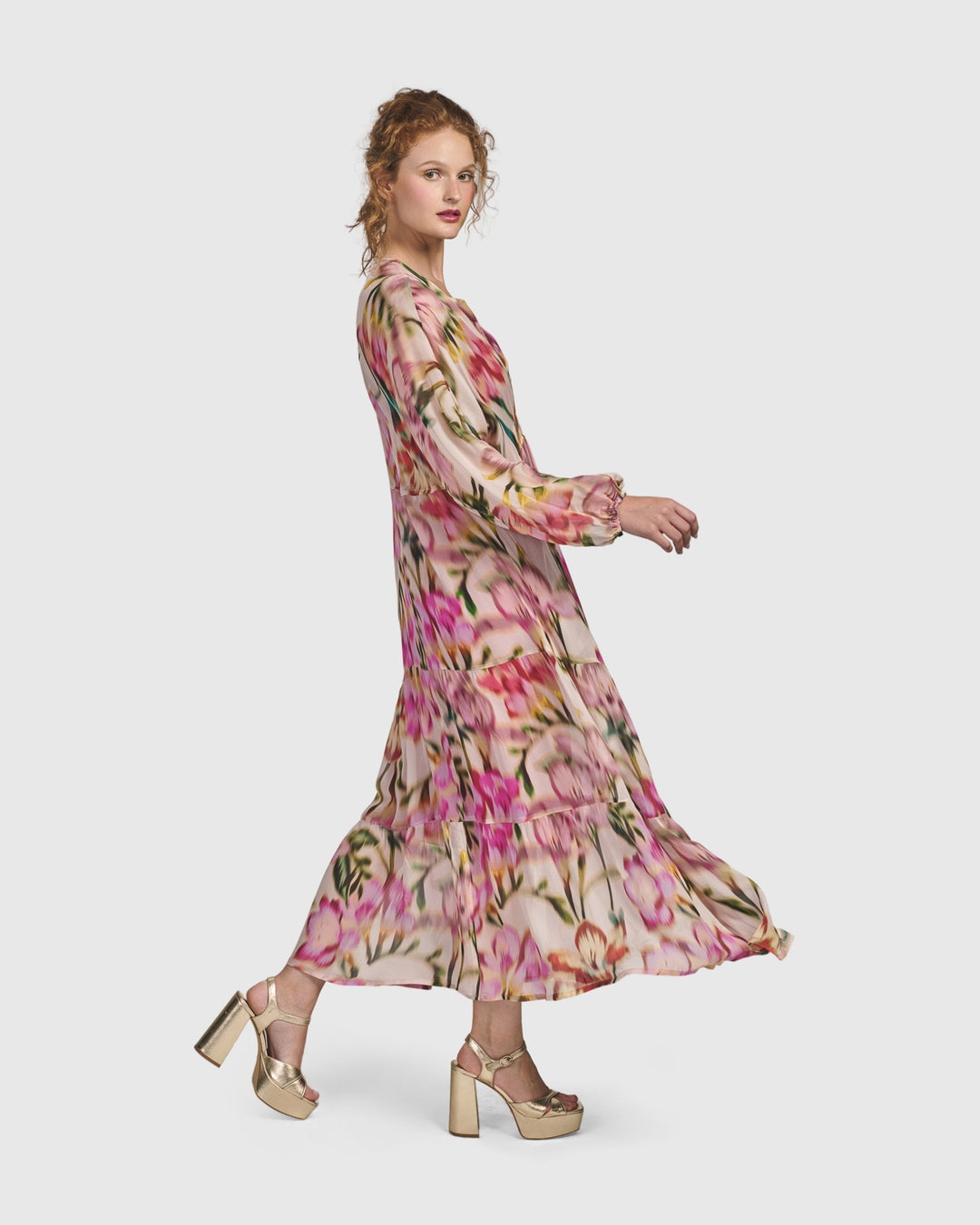 Azalea Chiffon Maxi Dress, Floral
