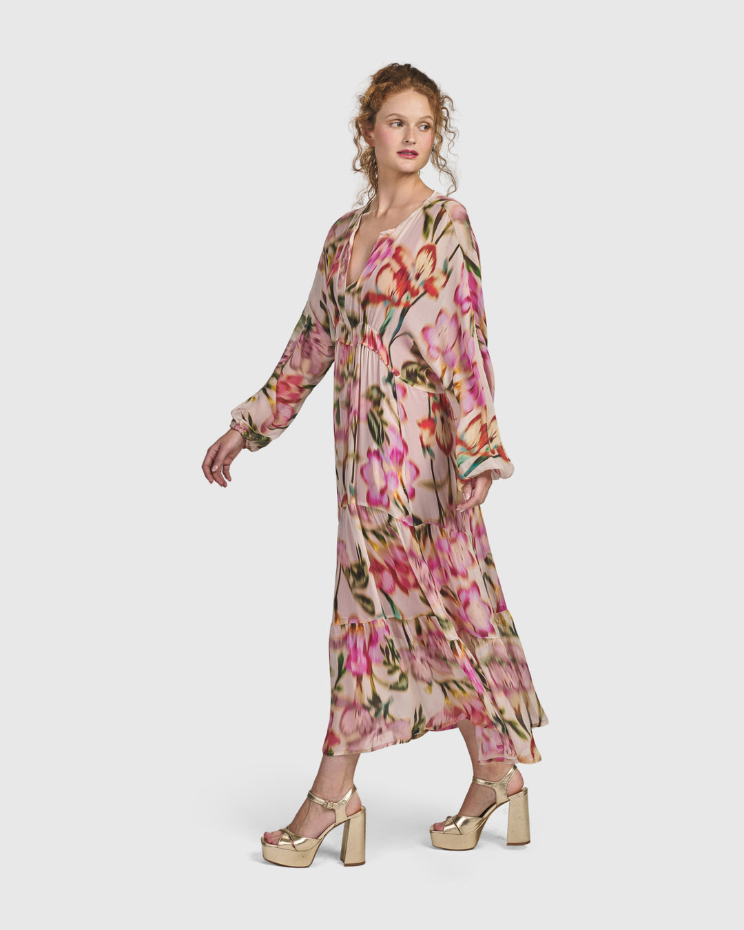 Azalea Chiffon Maxi Dress, Floral